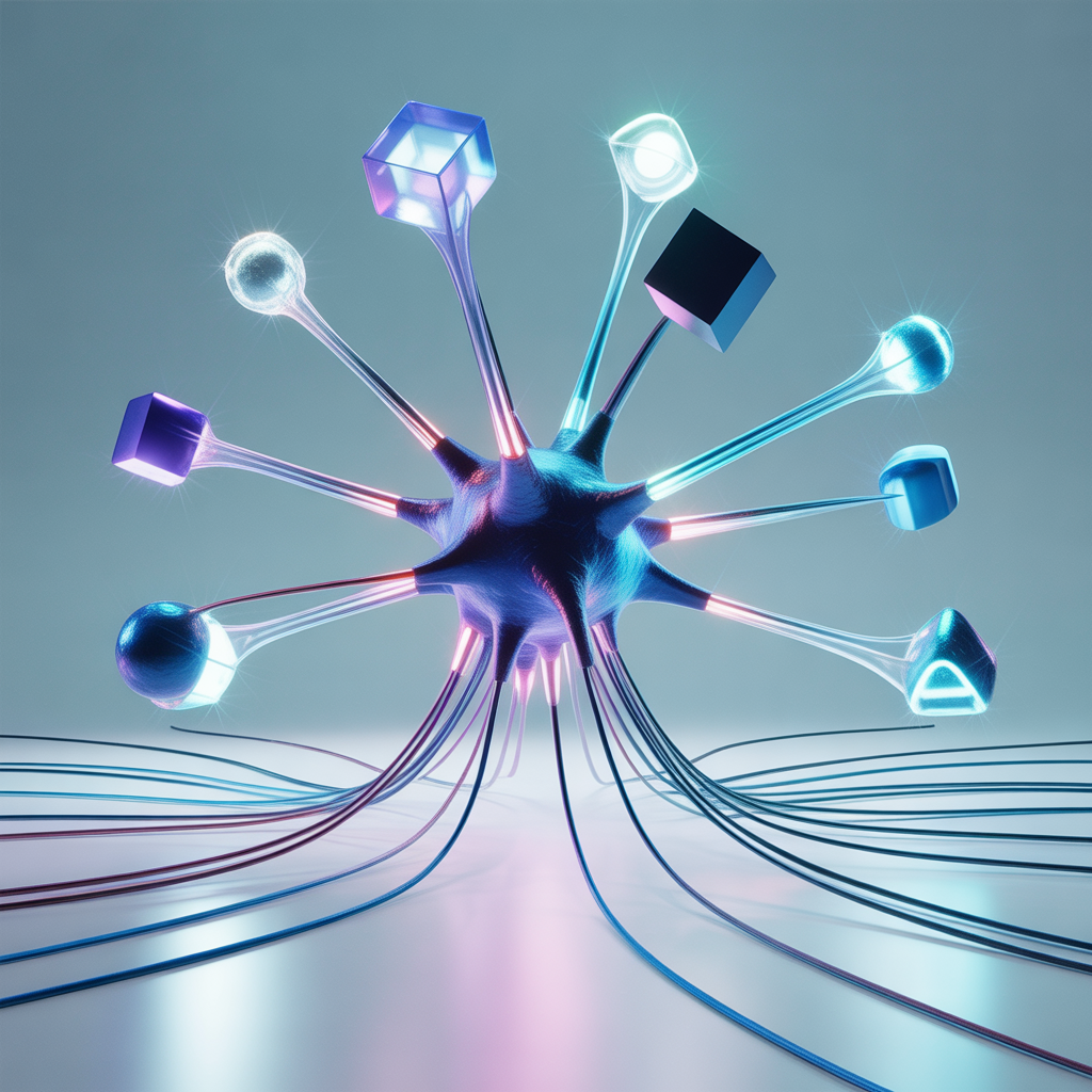 Transformer architecture visualization showing attention mechanisms and neural network layers